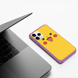 Чехол iPhone 11 Pro матовый Пикачу, цвет: 3D-фиолетовый — фото 2