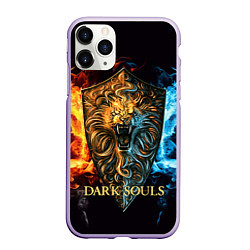 Чехол iPhone 11 Pro матовый Dark Souls: Lion Shield, цвет: 3D-светло-сиреневый