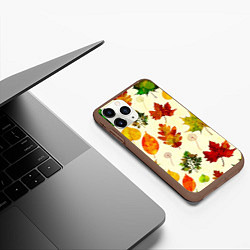 Чехол iPhone 11 Pro матовый Осень, цвет: 3D-коричневый — фото 2