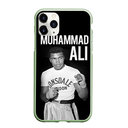 Чехол iPhone 11 Pro матовый Muhammad Ali, цвет: 3D-салатовый