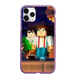 Чехол iPhone 11 Pro матовый Minecraft Men's, цвет: 3D-фиолетовый