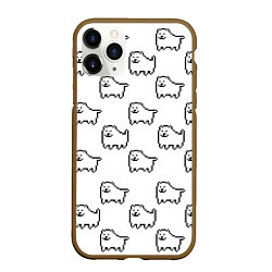 Чехол iPhone 11 Pro матовый Undertale Annoying dog white