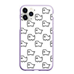 Чехол iPhone 11 Pro матовый Undertale Annoying dog white