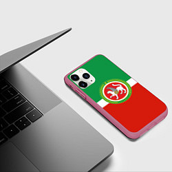 Чехол iPhone 11 Pro матовый Татарстан: флаг, цвет: 3D-малиновый — фото 2