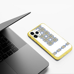 Чехол iPhone 11 Pro матовый Вышивка 12, цвет: 3D-желтый — фото 2