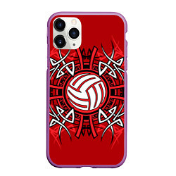 Чехол iPhone 11 Pro матовый Волейбол 34, цвет: 3D-фиолетовый