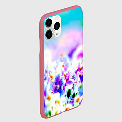 Чехол iPhone 11 Pro матовый Цветочное поле, цвет: 3D-малиновый — фото 2