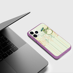 Чехол iPhone 11 Pro матовый Тоторо, цвет: 3D-фиолетовый — фото 2