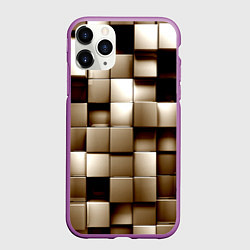 Чехол iPhone 11 Pro матовый Кубики, цвет: 3D-фиолетовый