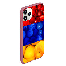 Чехол iPhone 11 Pro матовый Флаг Армении, цвет: 3D-малиновый — фото 2