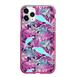 Чехол iPhone 11 Pro матовый Summer paradise, цвет: 3D-малиновый