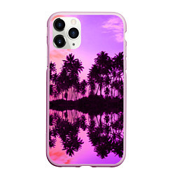 Чехол iPhone 11 Pro матовый Hawaii dream, цвет: 3D-розовый
