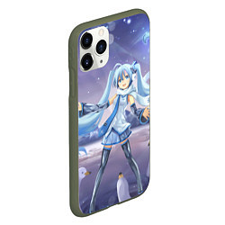 Чехол iPhone 11 Pro матовый Hatsune Miku, цвет: 3D-темно-зеленый — фото 2