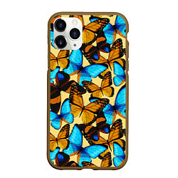 Чехол iPhone 11 Pro матовый Бабочки, цвет: 3D-коричневый