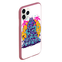 Чехол iPhone 11 Pro матовый Hotline Miami: Throne, цвет: 3D-малиновый — фото 2