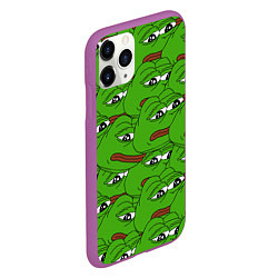 Чехол iPhone 11 Pro матовый Sad frogs, цвет: 3D-фиолетовый — фото 2