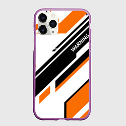 Чехол iPhone 11 Pro матовый CS:GO - Asiimov P90 Style, цвет: 3D-фиолетовый
