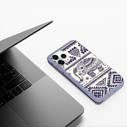 Чехол iPhone 11 Pro матовый Африка, цвет: 3D-светло-сиреневый — фото 2