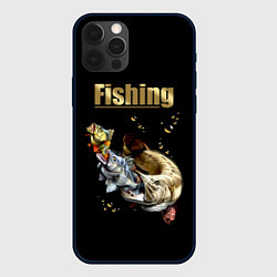 Чехол для iPhone 12 Pro Max Gold Fishing, цвет: 3D-черный