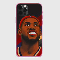 Чехол для iPhone 12 Pro Max LeBron Smile, цвет: 3D-малиновый