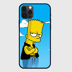 Чехол для iPhone 12 Pro Max Задумчивый Барт, цвет: 3D-черный