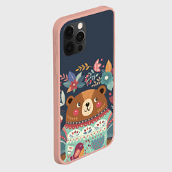 Чехол для iPhone 12 Pro Max Осенний медведь, цвет: 3D-светло-розовый — фото 2