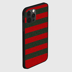 Чехол для iPhone 12 Pro Max Красно-полосатый, цвет: 3D-черный — фото 2
