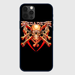 Чехол для iPhone 12 Pro Max Megadeth: Gold Skull, цвет: 3D-черный