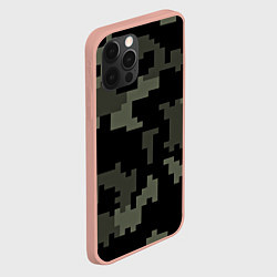 Чехол для iPhone 12 Pro Max Камуфляж пиксельный: черный/серый, цвет: 3D-светло-розовый — фото 2