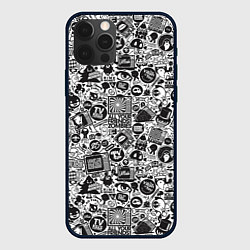 Чехол для iPhone 12 Pro Max Стикербомбинг, цвет: 3D-черный