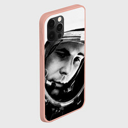 Чехол для iPhone 12 Pro Max Гагарин космонавт, цвет: 3D-светло-розовый — фото 2