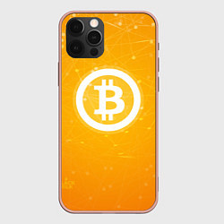 Чехол для iPhone 12 Pro Max Bitcoin Orange, цвет: 3D-светло-розовый