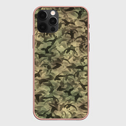 Чехол для iPhone 12 Pro Max Камуфляж с утками, цвет: 3D-светло-розовый