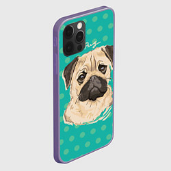 Чехол для iPhone 12 Pro Max Pug Mops, цвет: 3D-серый — фото 2