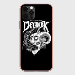 Чехол для iPhone 12 Pro Max Dethklok: Goat Skull, цвет: 3D-светло-розовый