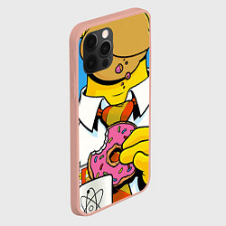Чехол для iPhone 12 Pro Max Homer with donut, цвет: 3D-светло-розовый — фото 2