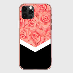 Чехол для iPhone 12 Pro Max Розовые розы, цвет: 3D-светло-розовый