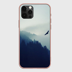 Чехол для iPhone 12 Pro Max Орел над Лесом, цвет: 3D-светло-розовый
