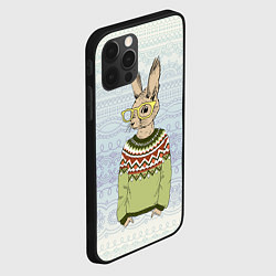 Чехол для iPhone 12 Pro Max Кролик хипстер, цвет: 3D-черный — фото 2