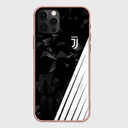 Чехол для iPhone 12 Pro Max FC Juventus: Abstract, цвет: 3D-светло-розовый