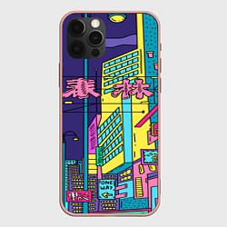 Чехол для iPhone 12 Pro Max Токио сити, цвет: 3D-светло-розовый
