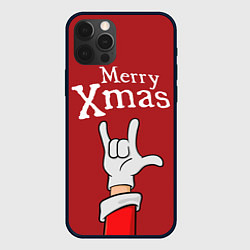 Чехол для iPhone 12 Pro Max Merry Xmas - Santas hand, цвет: 3D-черный