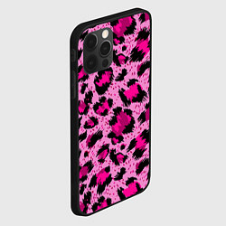 Чехол для iPhone 12 Pro Max Розовый леопард, цвет: 3D-черный — фото 2