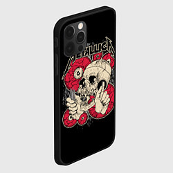 Чехол для iPhone 12 Pro Max Metallica Skull, цвет: 3D-черный — фото 2