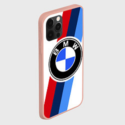 Чехол для iPhone 12 Pro Max BMW M: White Sport, цвет: 3D-светло-розовый — фото 2