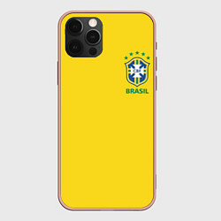 Чехол для iPhone 12 Pro Max Сборная Бразилии, цвет: 3D-светло-розовый