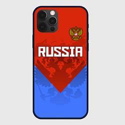 Чехол для iPhone 12 Pro Max Russia Red & Blue, цвет: 3D-черный