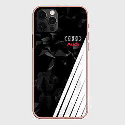 Чехол для iPhone 12 Pro Max Audi: Black Poly, цвет: 3D-светло-розовый