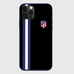 Чехол для iPhone 12 Pro Max FC Atletico Madrid: Blue Line, цвет: 3D-черный