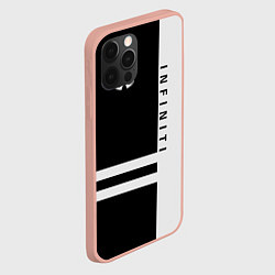 Чехол для iPhone 12 Pro Max Infiniti: B&W Lines, цвет: 3D-светло-розовый — фото 2